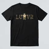 Black Luvr Print Half Sleeves T-Shirt For Boys