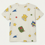Yellow Cartoons Printed Half Sleeves T-Shirt For Boys