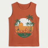 Brown Sunfing Print Sando For Summers
