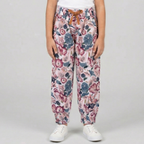 NEW WHITE WITH PINK & GREEN BIG FLOWERS PRINTED COTTON PAJAMA