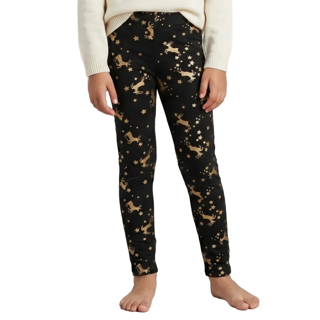 NEW BLACK HORSE PRINTED TIGHTS FOR GIRLS Main image