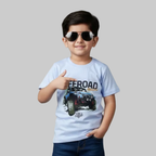 BLUE OFFROAD PRINTED HALF SLEEVES T-SHIRT FOR BOYS