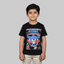 BLACK SONIC PRINTED HALF SLEEVES T-SHIRT FOR BOYS