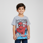 HAZEL GREY I AM SPIDER-MAN PRINTED HALF SLEEVES T-SHIRT FOR BOYS