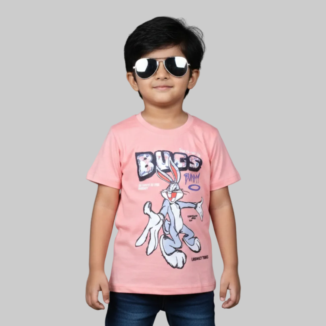 PEACH BUGS BUNNY PRINTED T-SHIRT FOR BOYS Main image