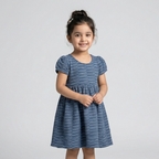 BLUE PATTERN DESIGN PRINTED FROCK FOR GIRLS