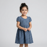 BLUE PATTERN DESIGN PRINTED FROCK FOR GIRLS