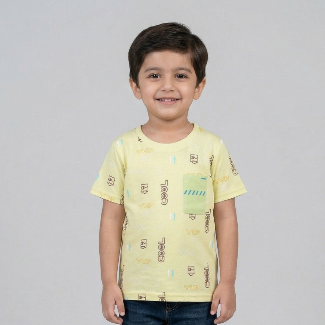 LIME YUP COOL PRINTED HALF SLEEVES T-SHIRT Main image