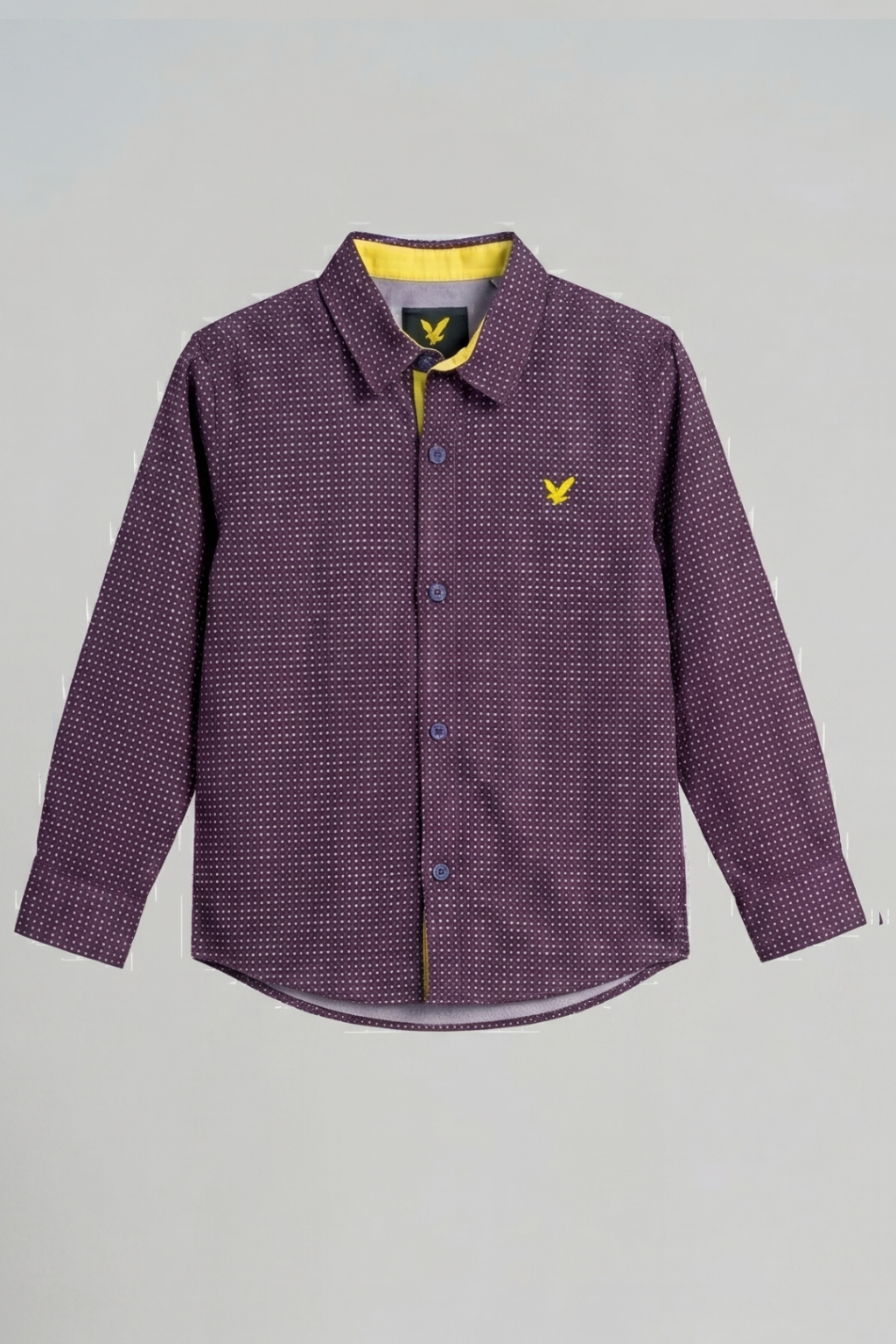 Dark Purple Design Print Full Sleeves Casual Shirt