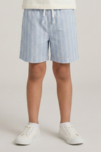 Blue With White Stripes Shorts For Unisex