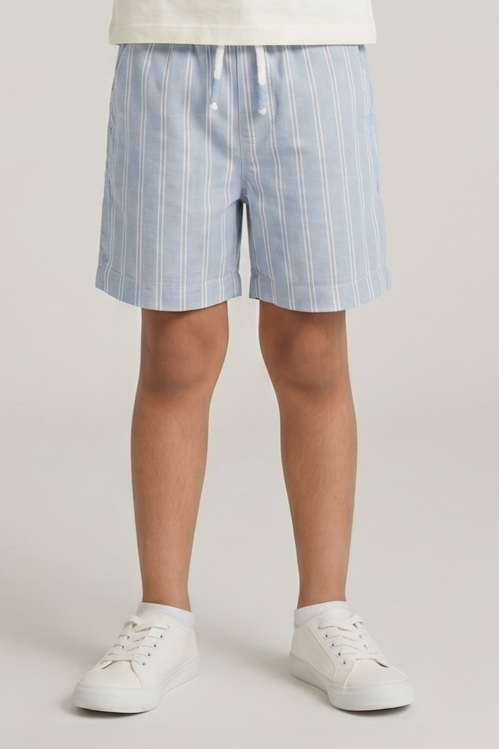 Blue With White Stripes Shorts For Unisex