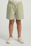 Green With White Stripes Shorts For Unisex