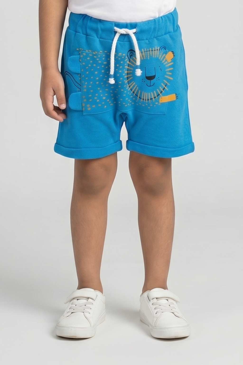 ROYAL BLUE LION PRINTED SHORT FOR BOYS