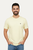 Lime Yellow Plain Activewear T-shirt For Mens