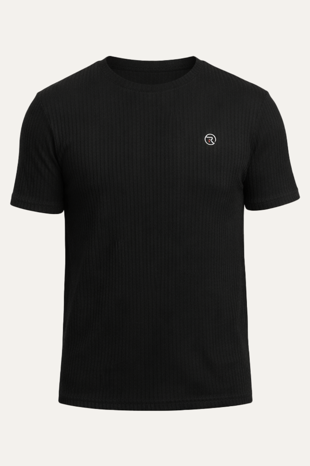 Black Drop Niddle Fabric T-shirt For Men