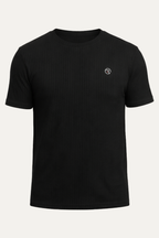 Black Drop Niddle Fabric T-shirt For Men