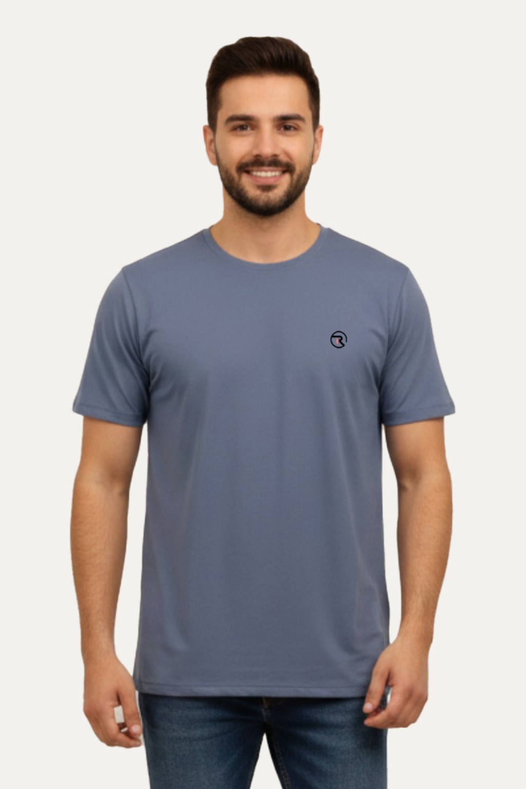 Blue Plain Activewear T-shirt For Mens Main image