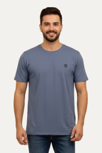 Blue Plain Activewear T-shirt For Mens