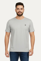 Hazel Grey Plain Activewear T-shirt For Mens