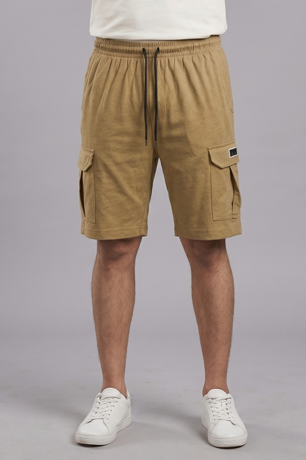 Brown Double Pocket Shorts For Mens