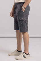 Charcoal Grey Double Pocket Shorts For Mens