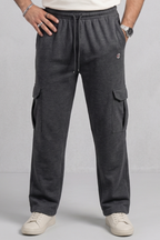 Charcoal Grey Double Pocket Jersy Fabric Trouser For Mens