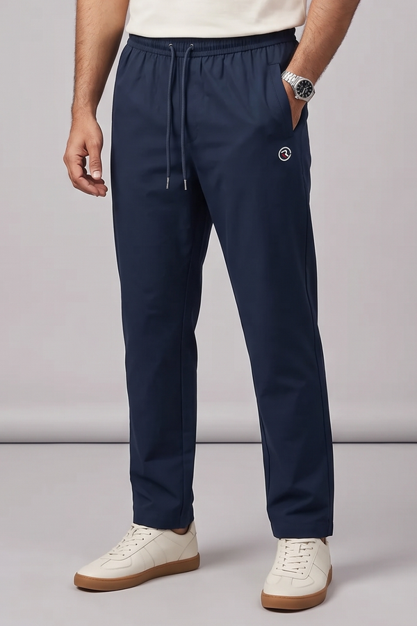 Teal Blue "R" Print Dri-Fit Fabric Trouser For Mens