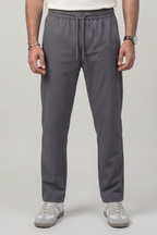 Grey "R" Print Dri-Fit Fabric Trouser For Mens