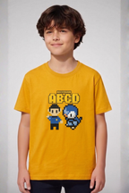 Mustard ABCD Print T-Shirt For Boys