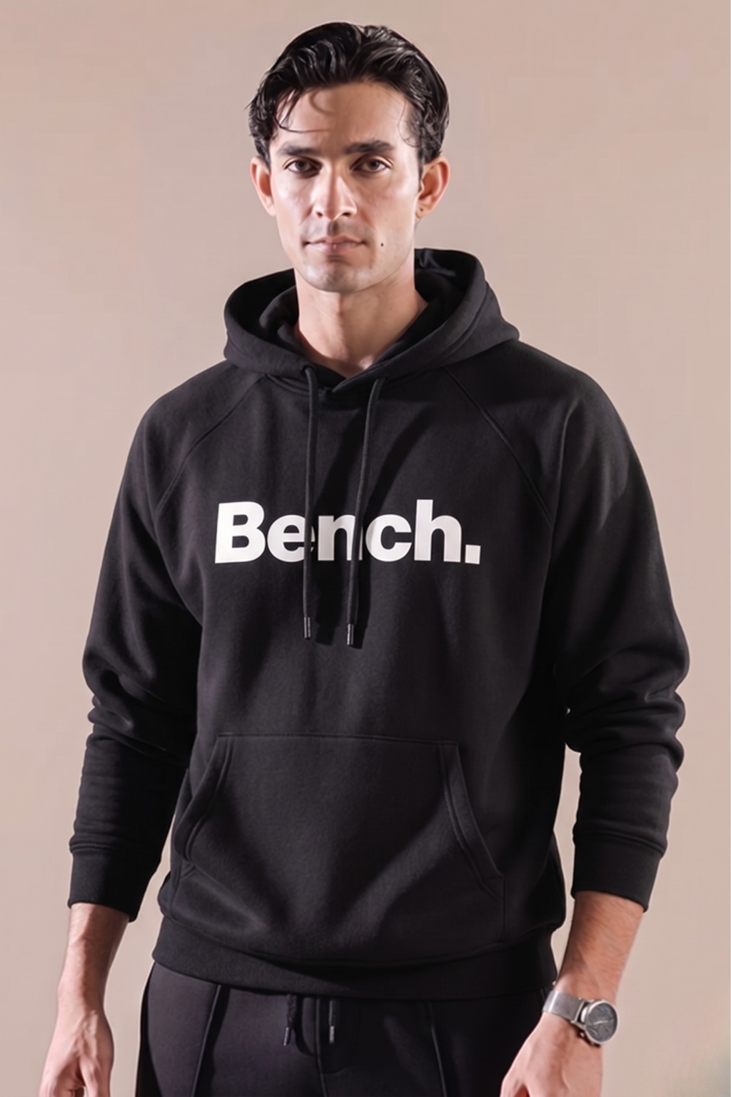Bench Black Hoodie For Mens