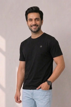 Black Plain T-shirt For Men