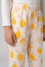 Yellow Lemon Print Flapper For Girls