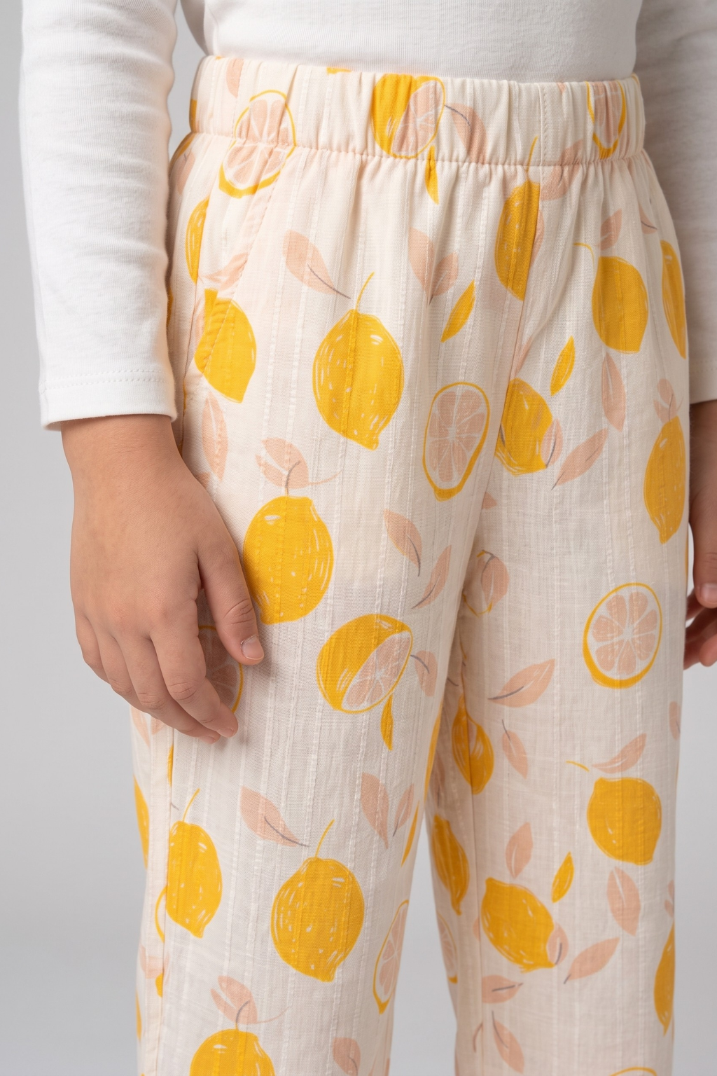 Yellow Lemon Print Flapper For Girls