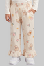 Light Yellow Teddy Bear Print Flapper For Girls