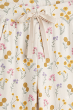 White Flowers Print Flapper For Girls