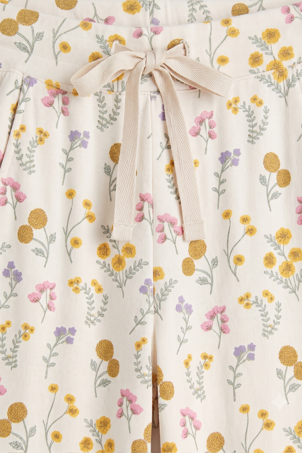 White Flowers Print Flapper For Girls