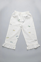 White Airplane Star Print Flapper For Girls
