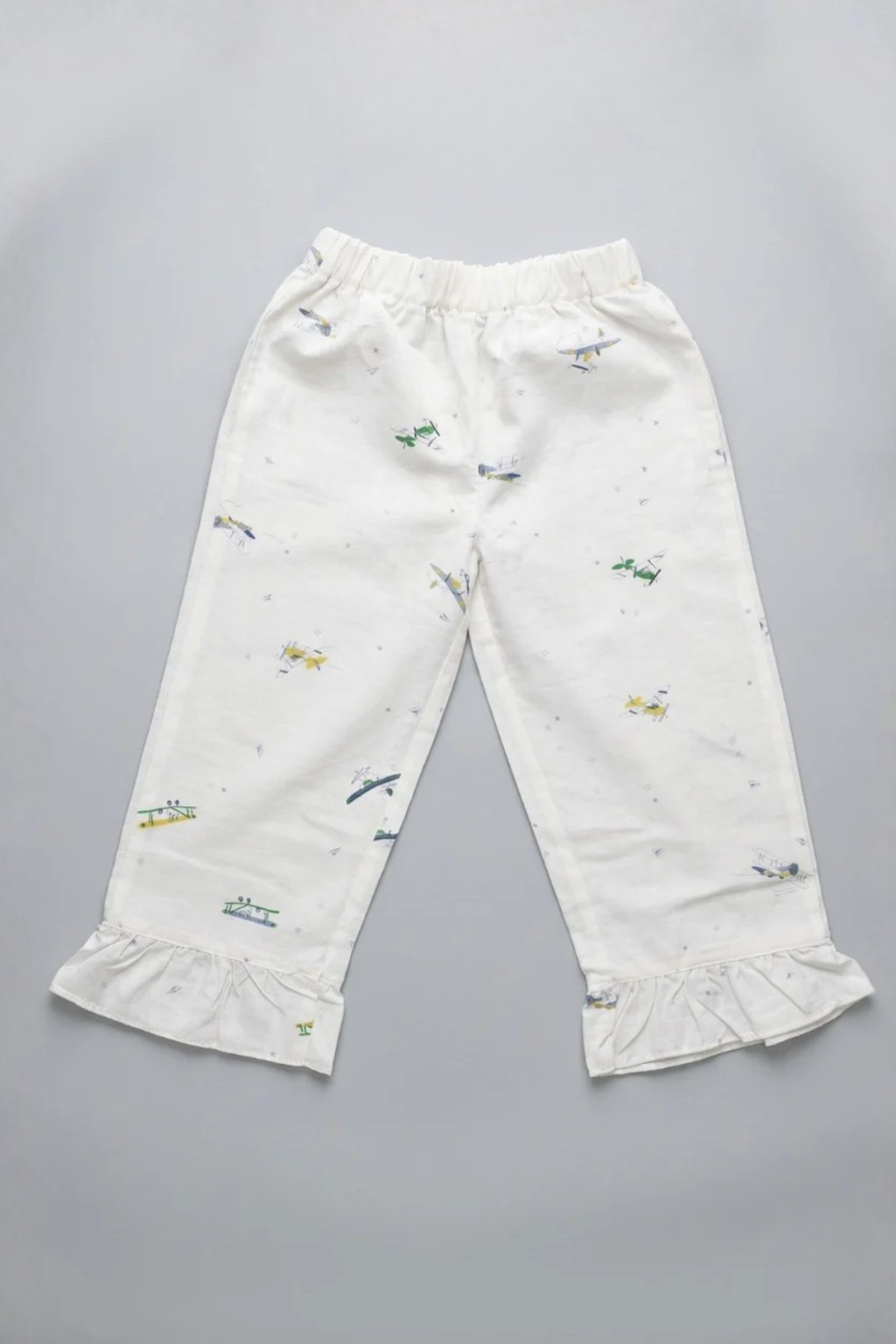 White Airplane Star Print Flapper For Girls