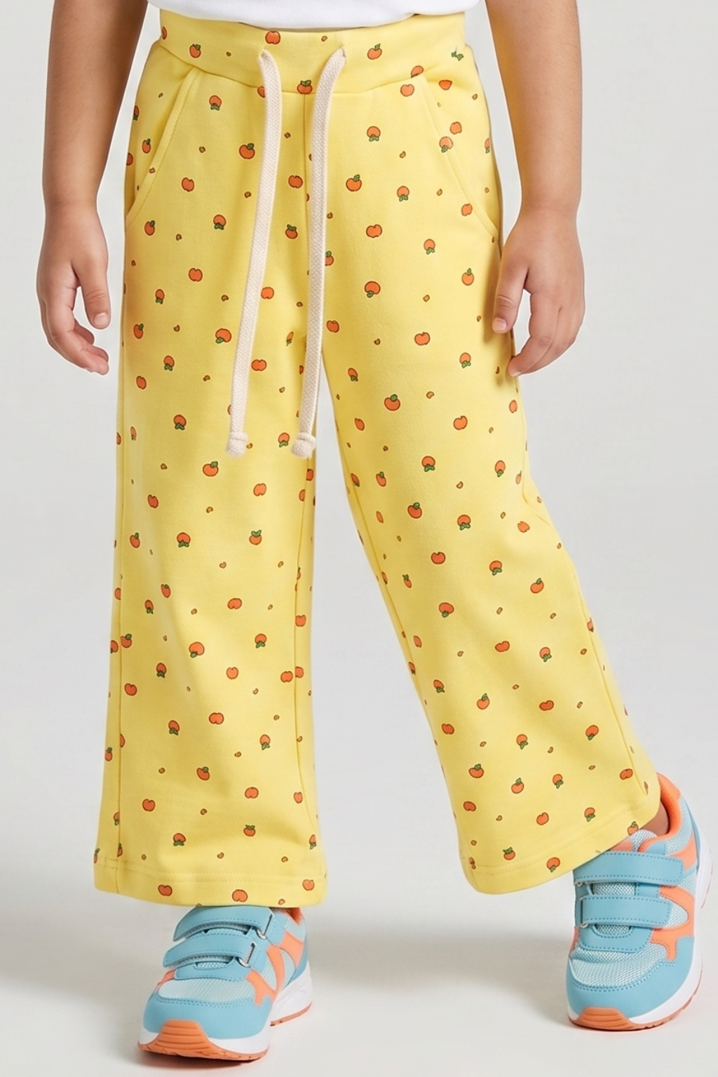 Yellow Apple Print Flapper For Girls Main image