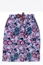 NEW WHITE WITH PINK & GREEN BIG FLOWERS PRINTED COTTON PAJAMA