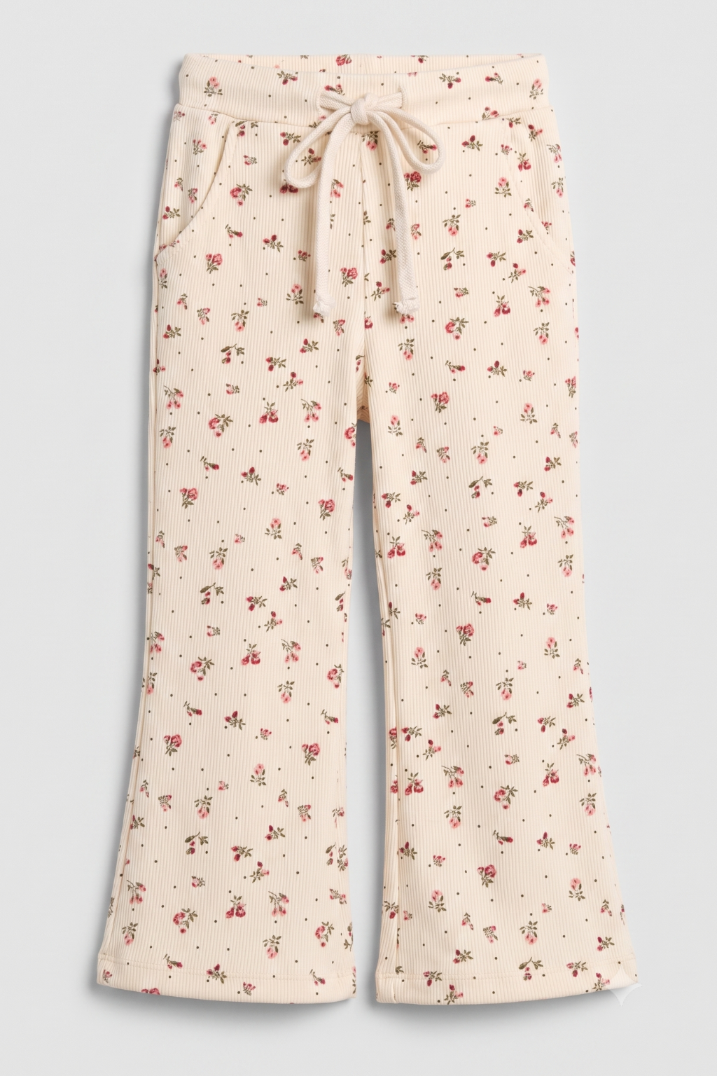 Cream With Maroon Flowers Print Flapper For Girls Secondary image