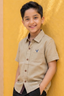 Beige Half Sleeves Front Pocket Casual Shirt