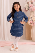 Blue Polka Dots Full Sleeves Front Double Pocket Casual Shirt