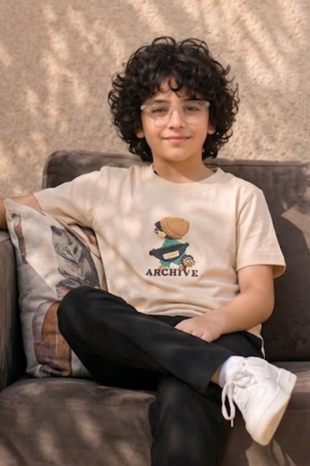 Light Peach Achive Boy Print Half Sleeves T-Shirt For Boys Secondary image