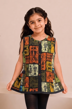 Multi Colors Sleeves Less Top Frock For Girls