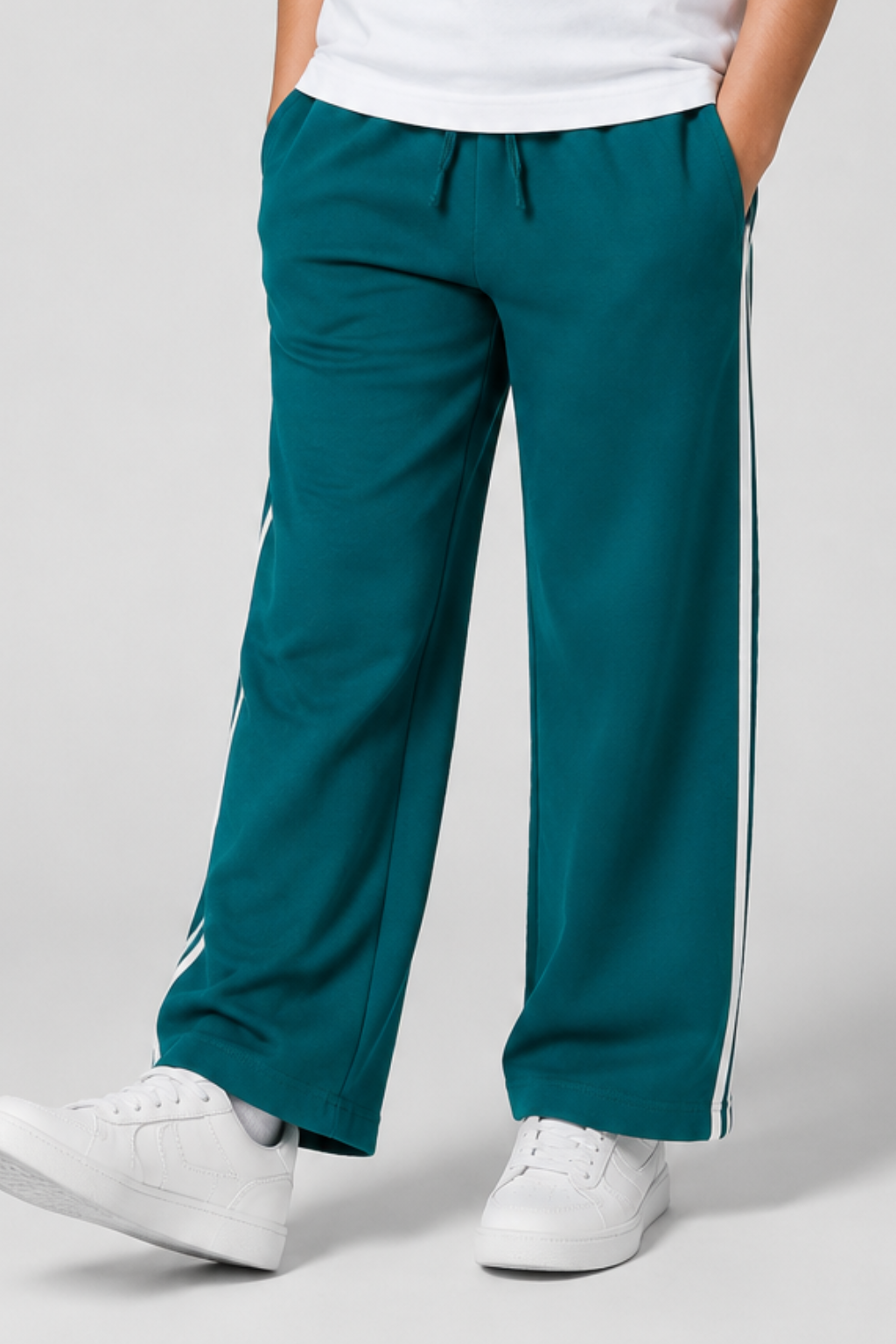 Teal Blue Line Jersy Fabric Pajama
