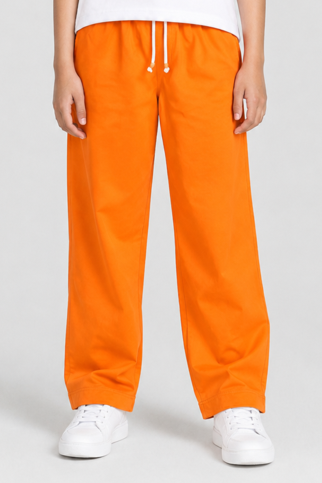 Orange Plain Jersy Fabric Pajama