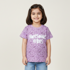 PURPLE AWESOME VIBES PRINTED T-SHIRT TOP FOR GIRLS