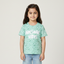 SEA GREEN AWESOME VIBES PRINTED T-SHIRT TOP FOR GIRLS