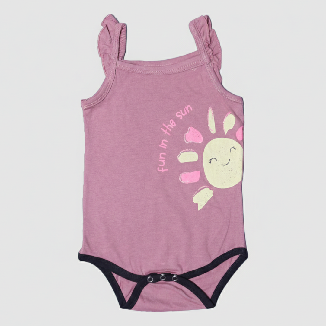 BLUSH PINK FUN IN THE SUN PRINTED HALF BODY HALF SLEEVES ROMPER